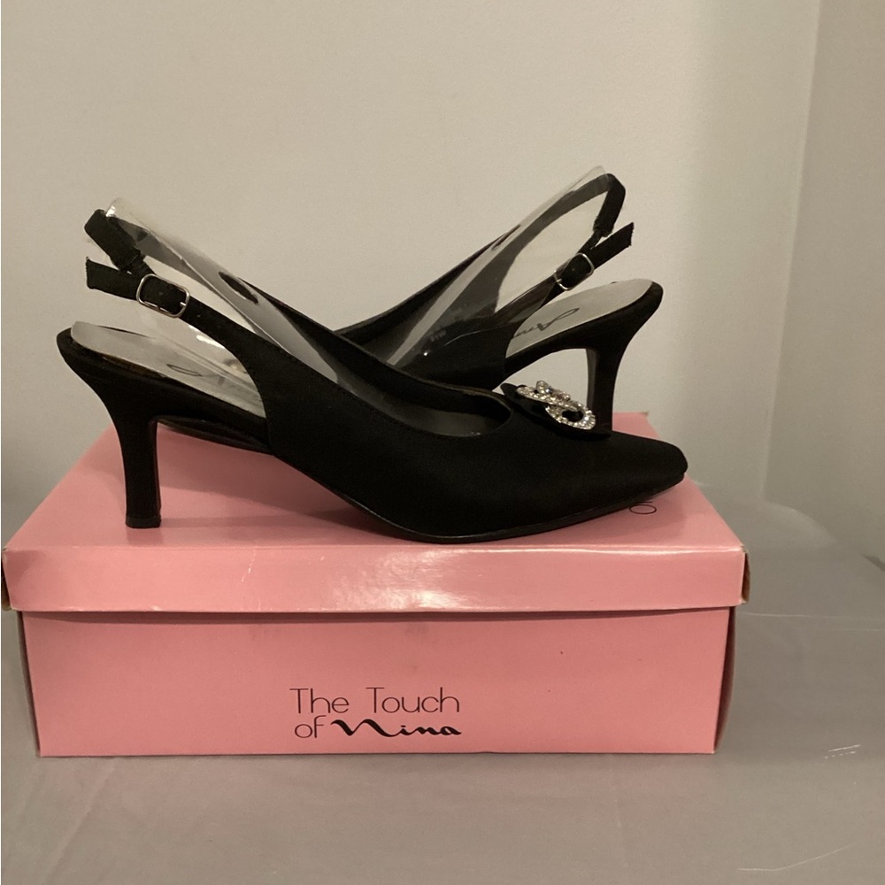 Touch of Nina Elegant Black Slingback Heels